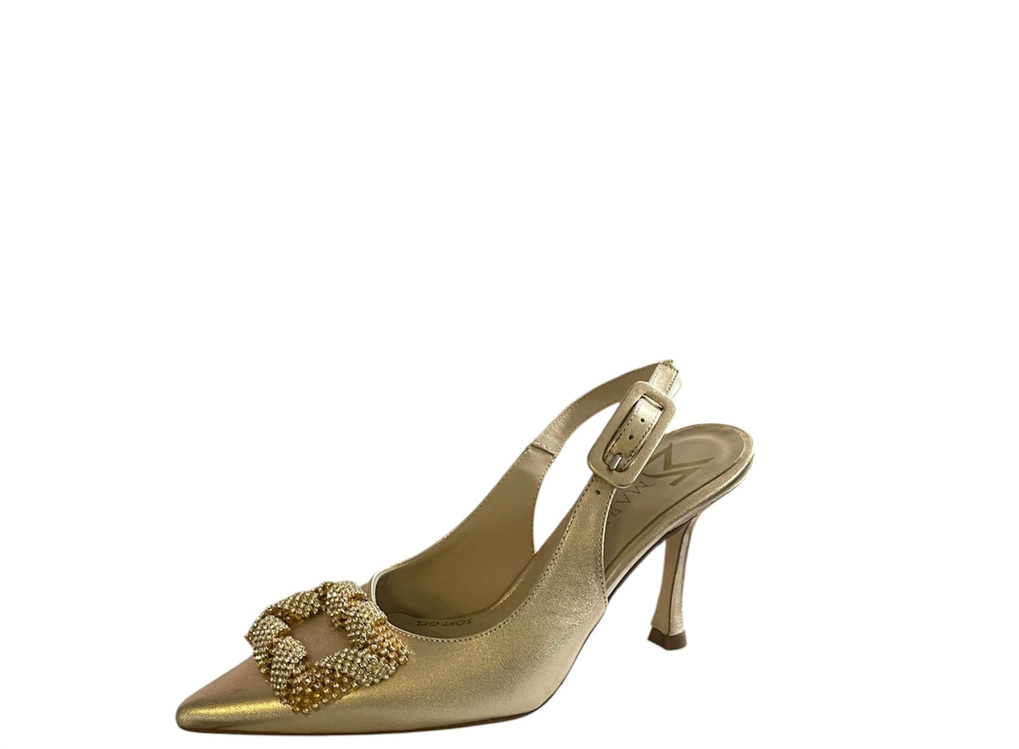 Marian gold leather slingbacks