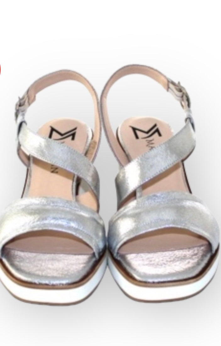 Marian silver wedge sandals