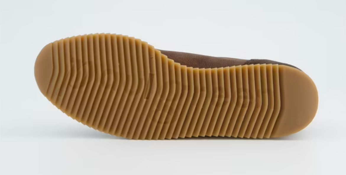 Paul Green chocolate brown/tan suede and nubuck slip on retro sneaker
