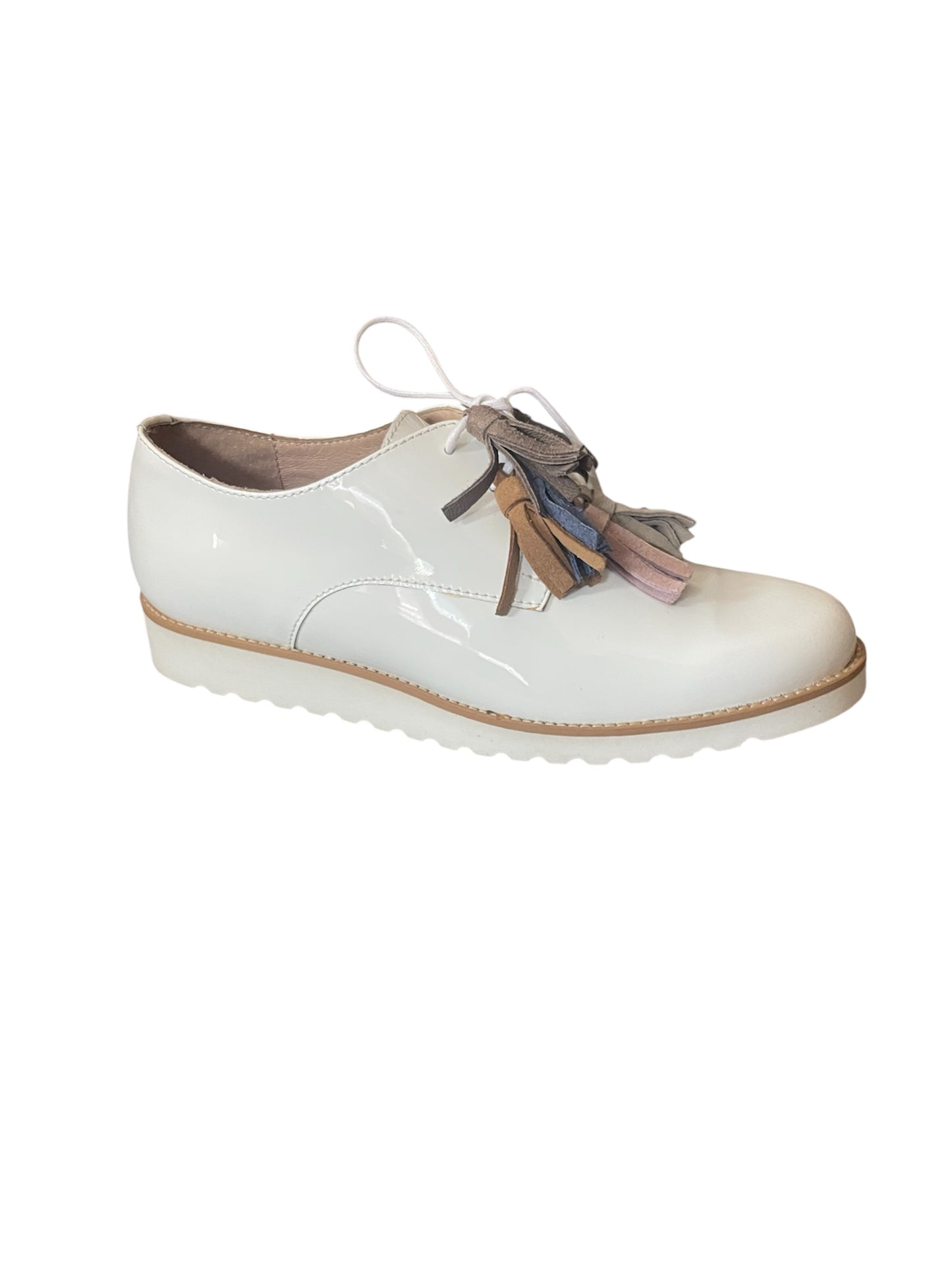 Pinto di blu white leather shoes