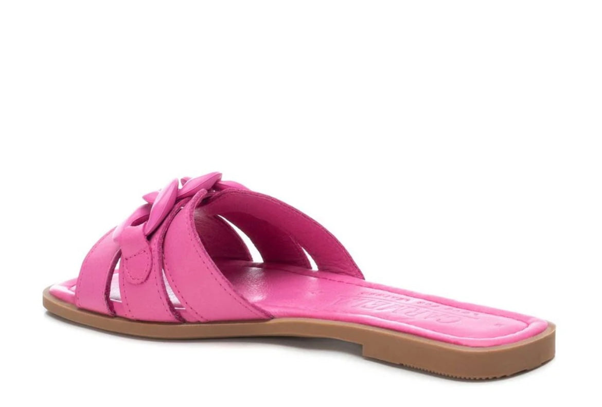 Carmela pink leather mules