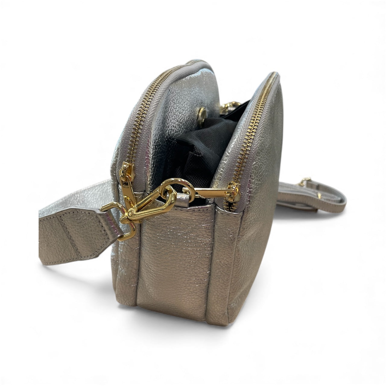 Marco Moreo silver leather shoulder bag