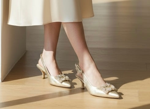 Marian gold slingbacks