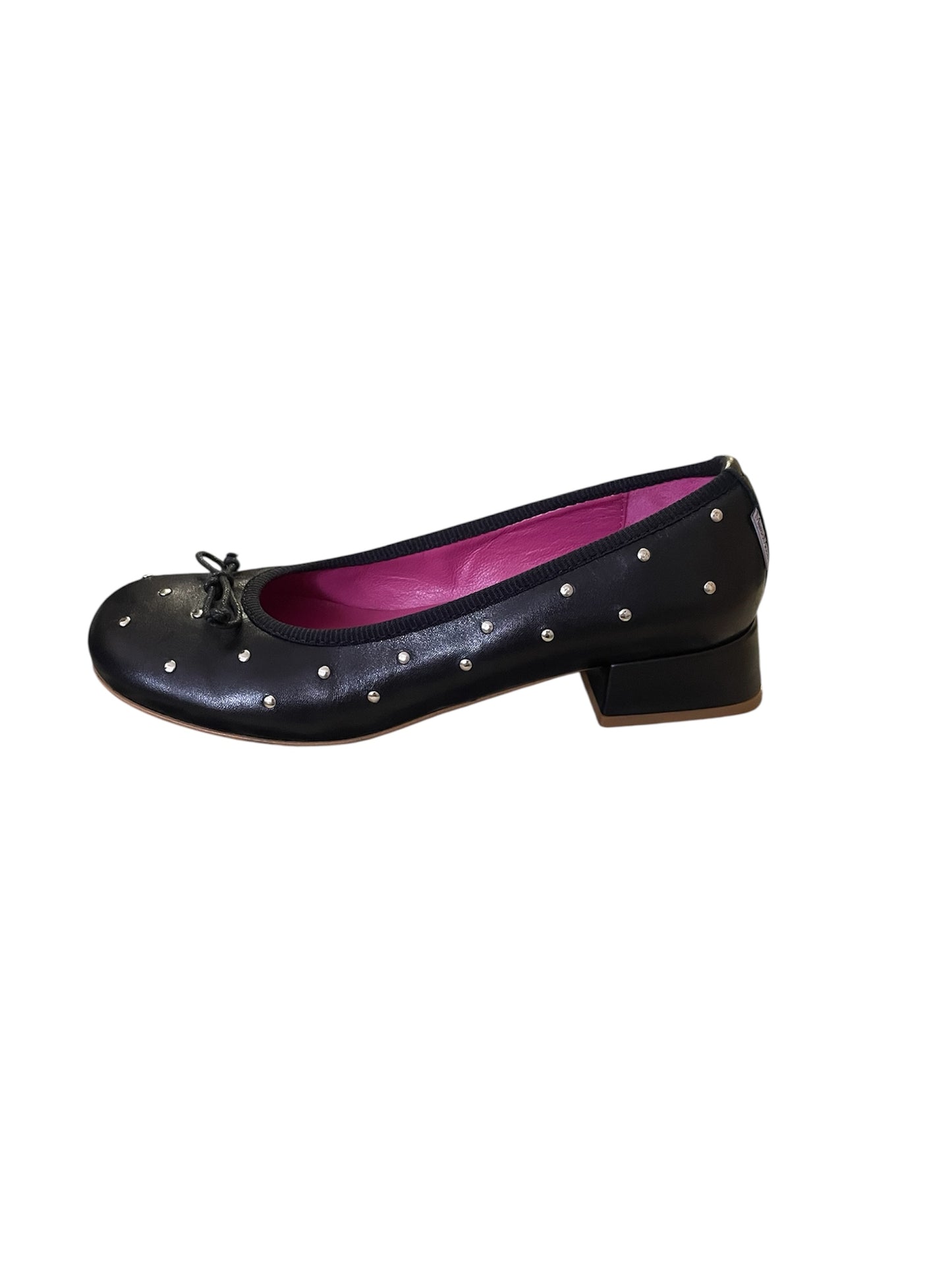 Marco moreo black leather ballerinas with stud detail