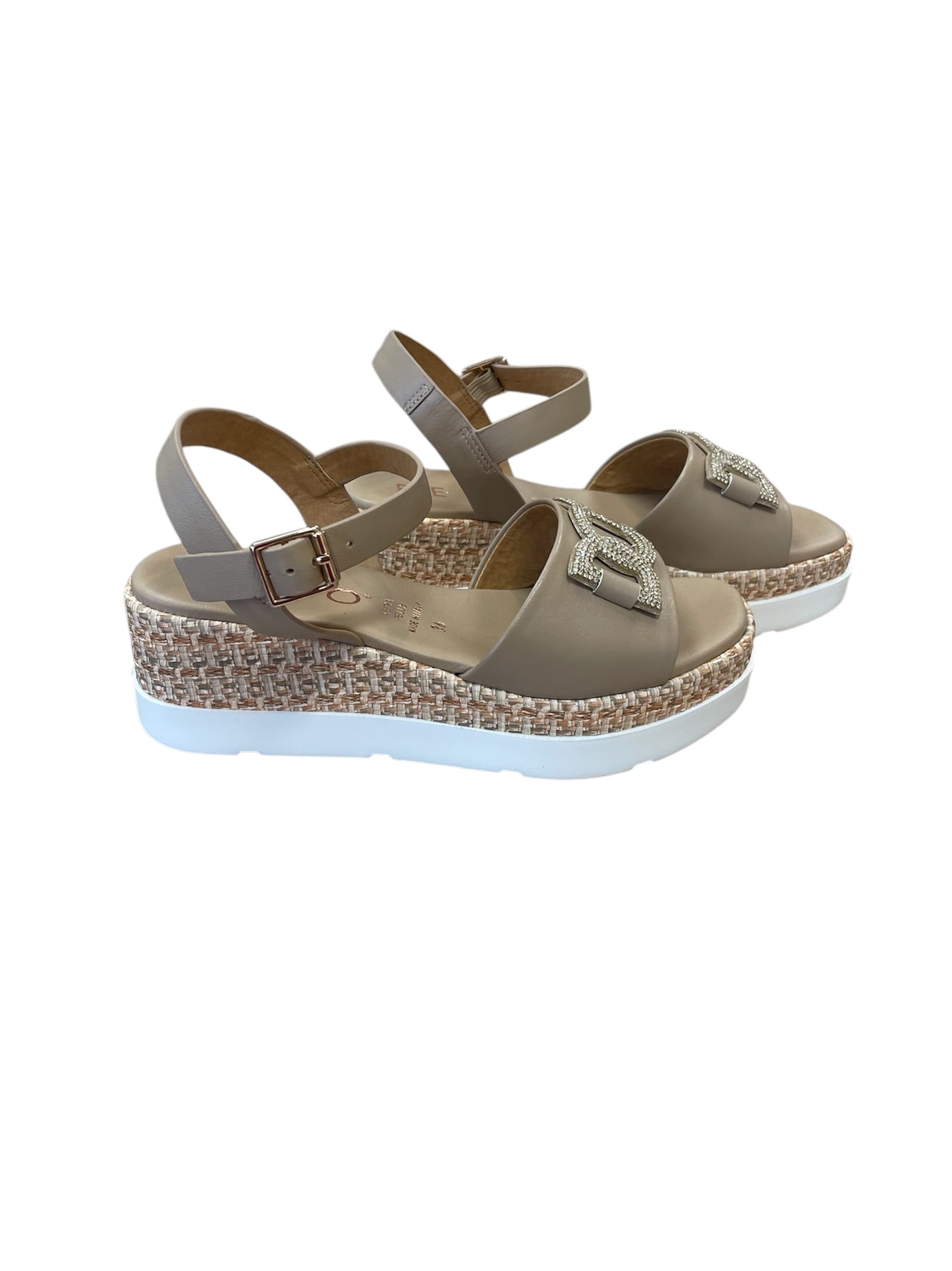 Repo beige leather platform sandals