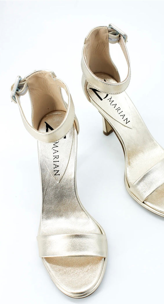 Marian gold leather high heel sandals