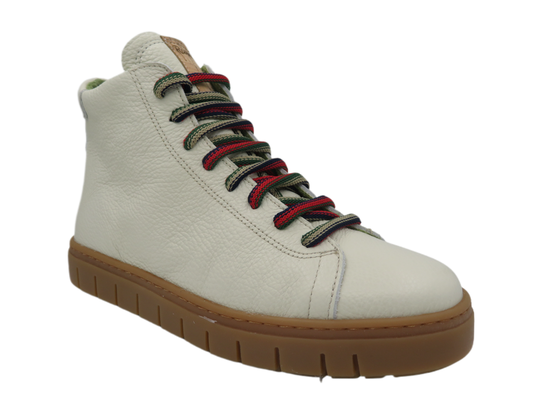 Jose Saenz white leather high top sneaker boot