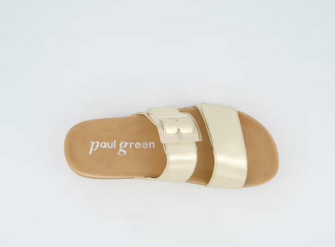 Paul Green gold leather platform sandals