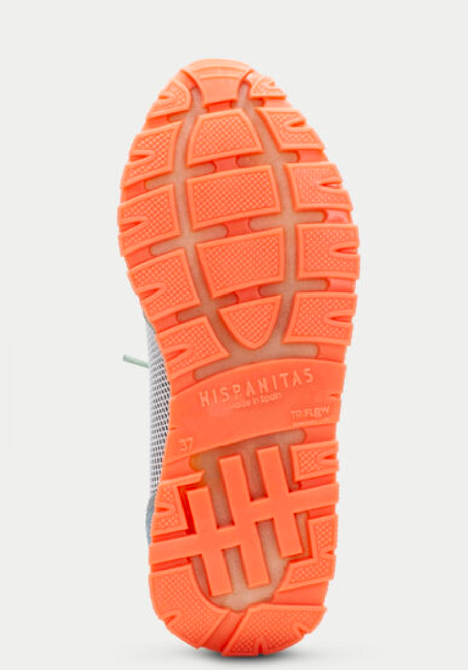 Hispanitas leather orange blue and green sneaker