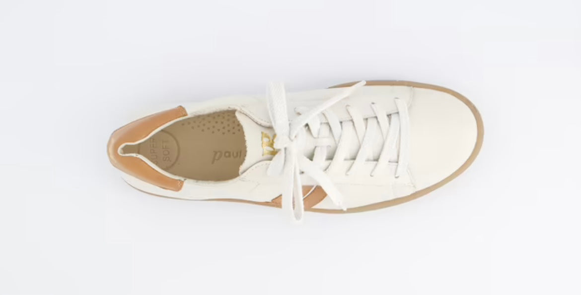 Paul Green ivory leather sneaker