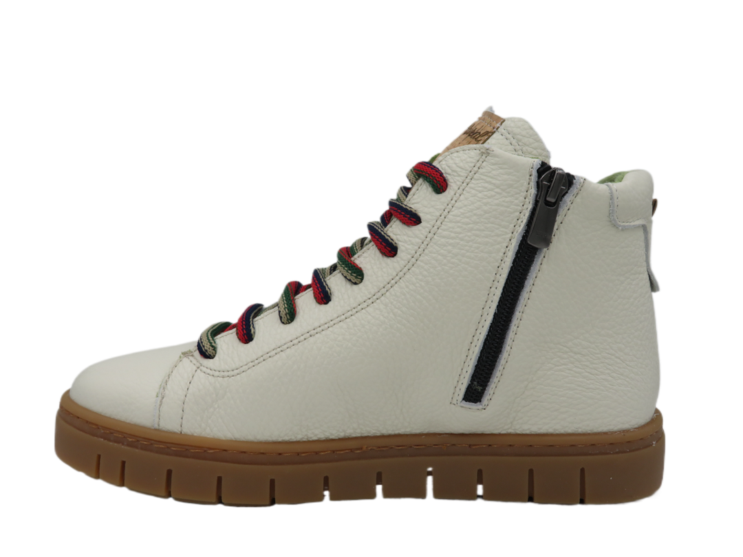 Jose Saenz white leather high top sneaker boot