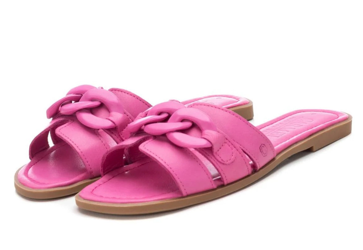 Carmela pink leather mules