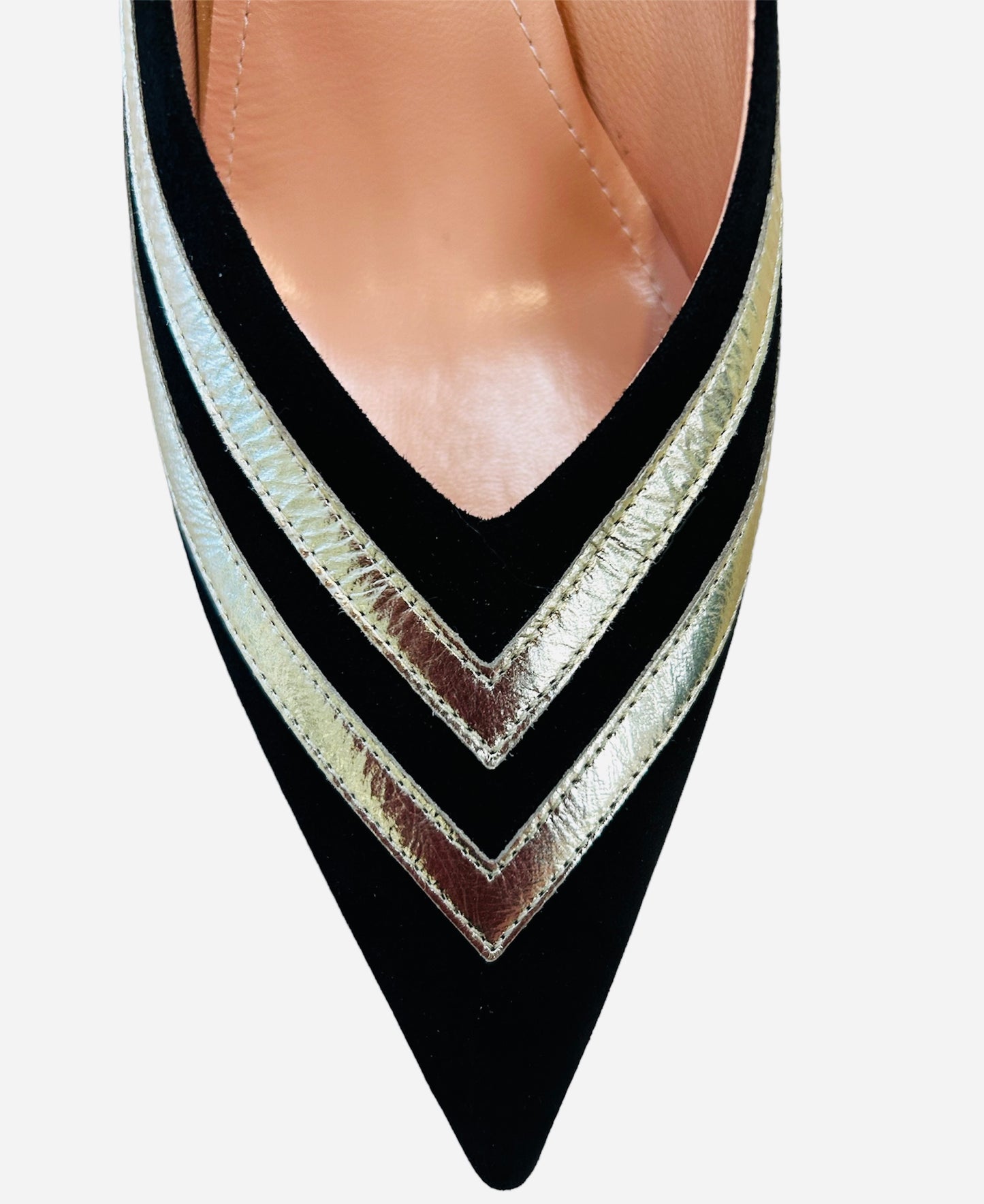 Oxitaly black and gold shoe - Melissakshoes