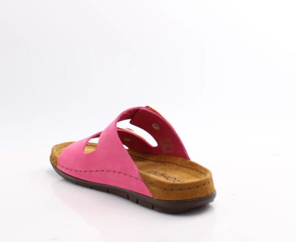 Rohde pink leather sandals
