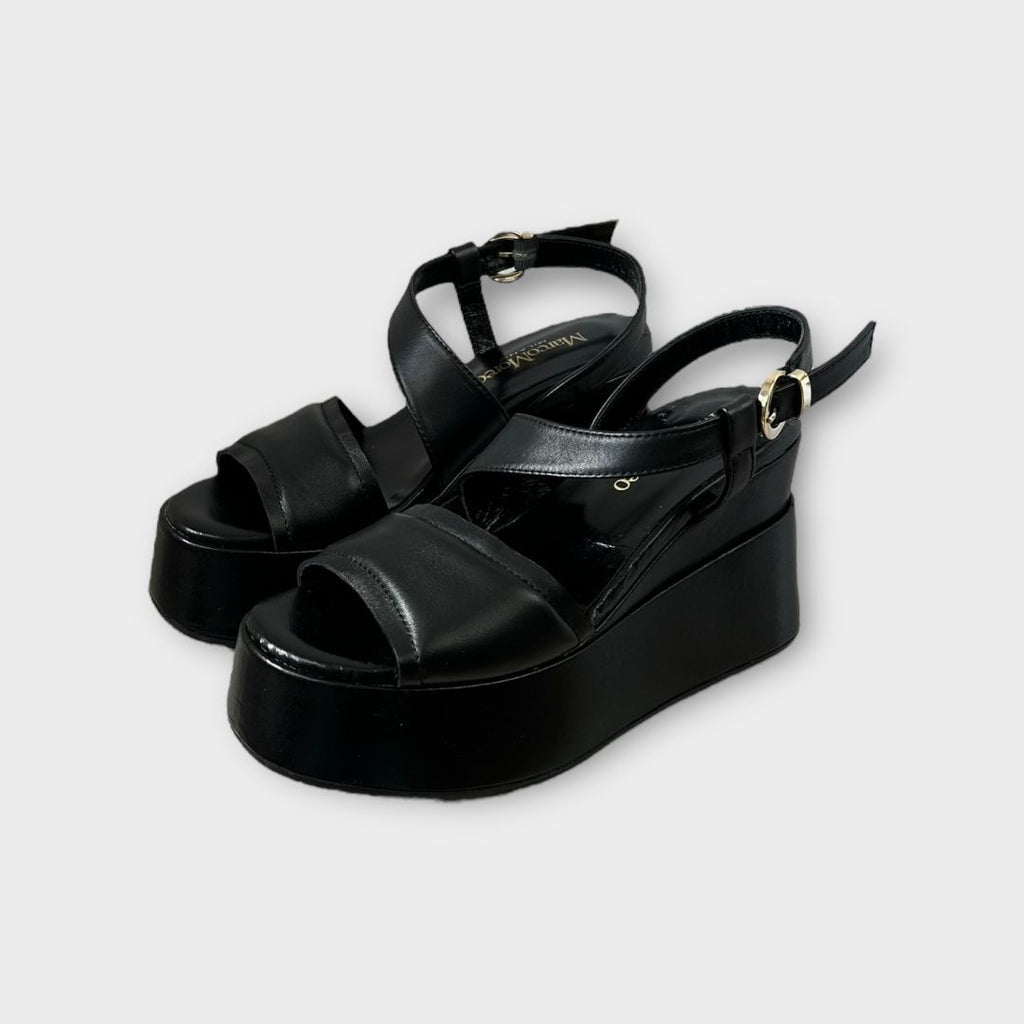 Marco Moreo black leather platform sandals
