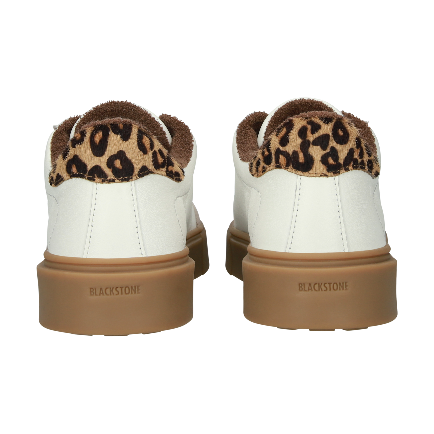 BLACKSTONE white/leopard print leather sneaker