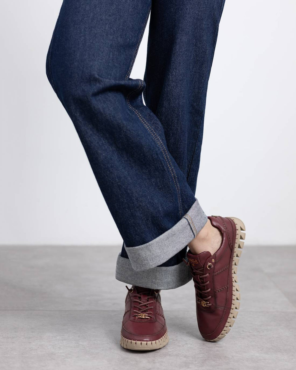 Carmela burgundy leather sneakers