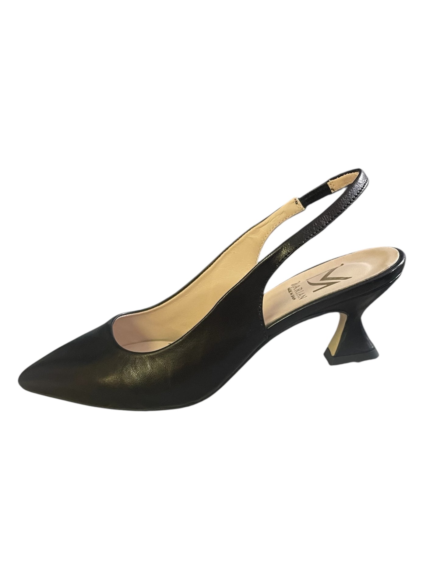 Marian black leather slingbacks