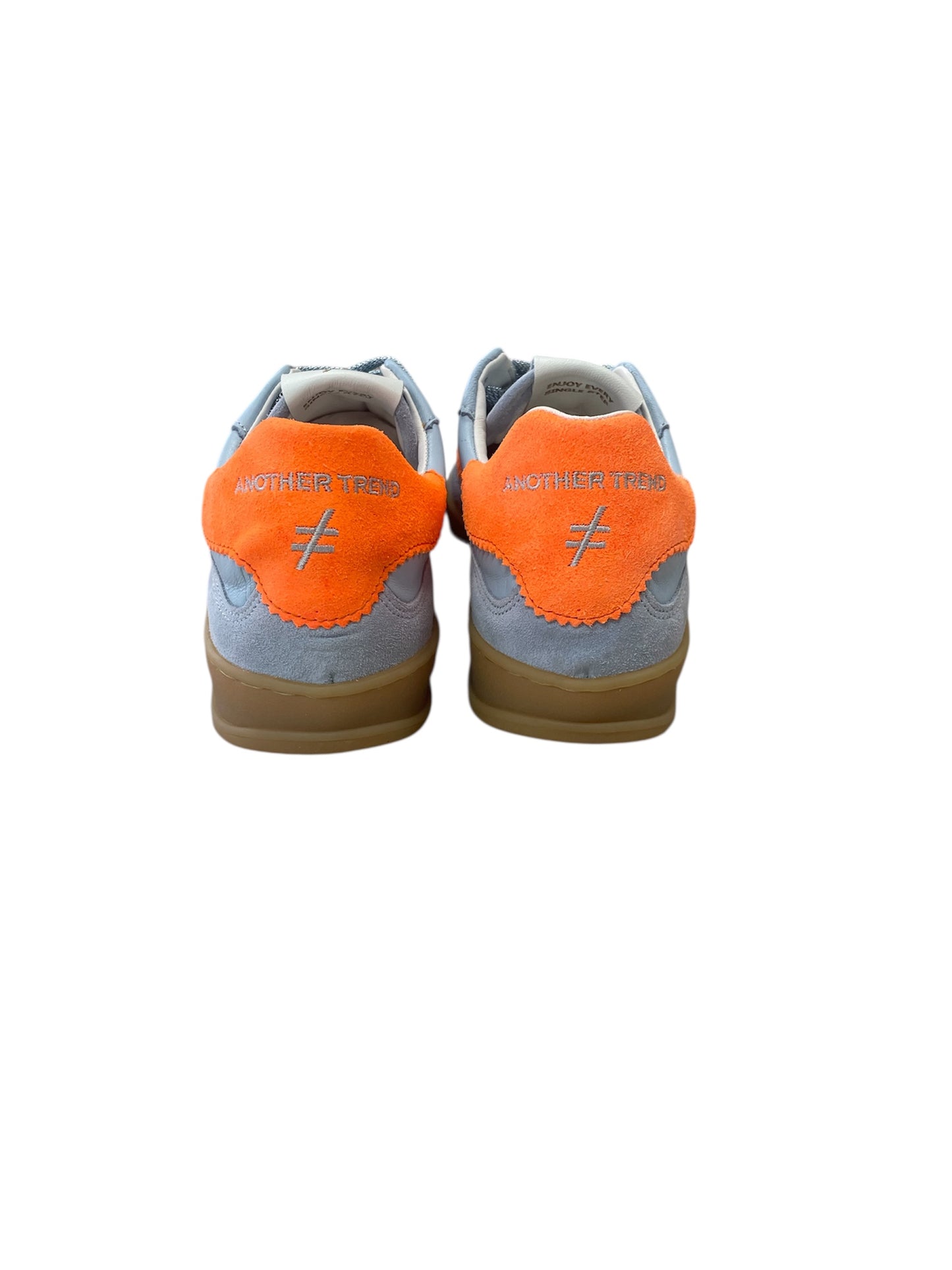 Another Trend sky blue and neon orange sneakers - Melissakshoes