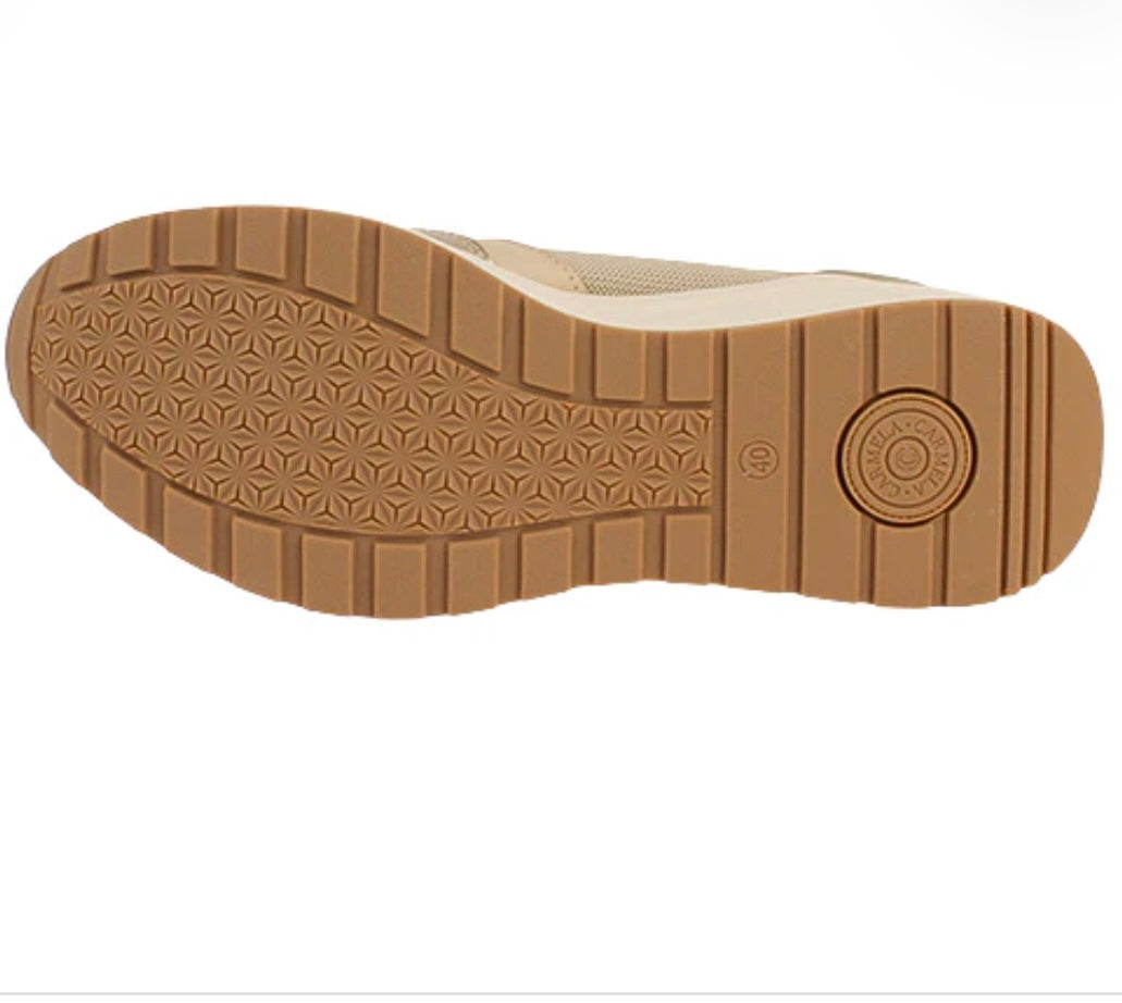 Carmela gold leather wedge sneaker