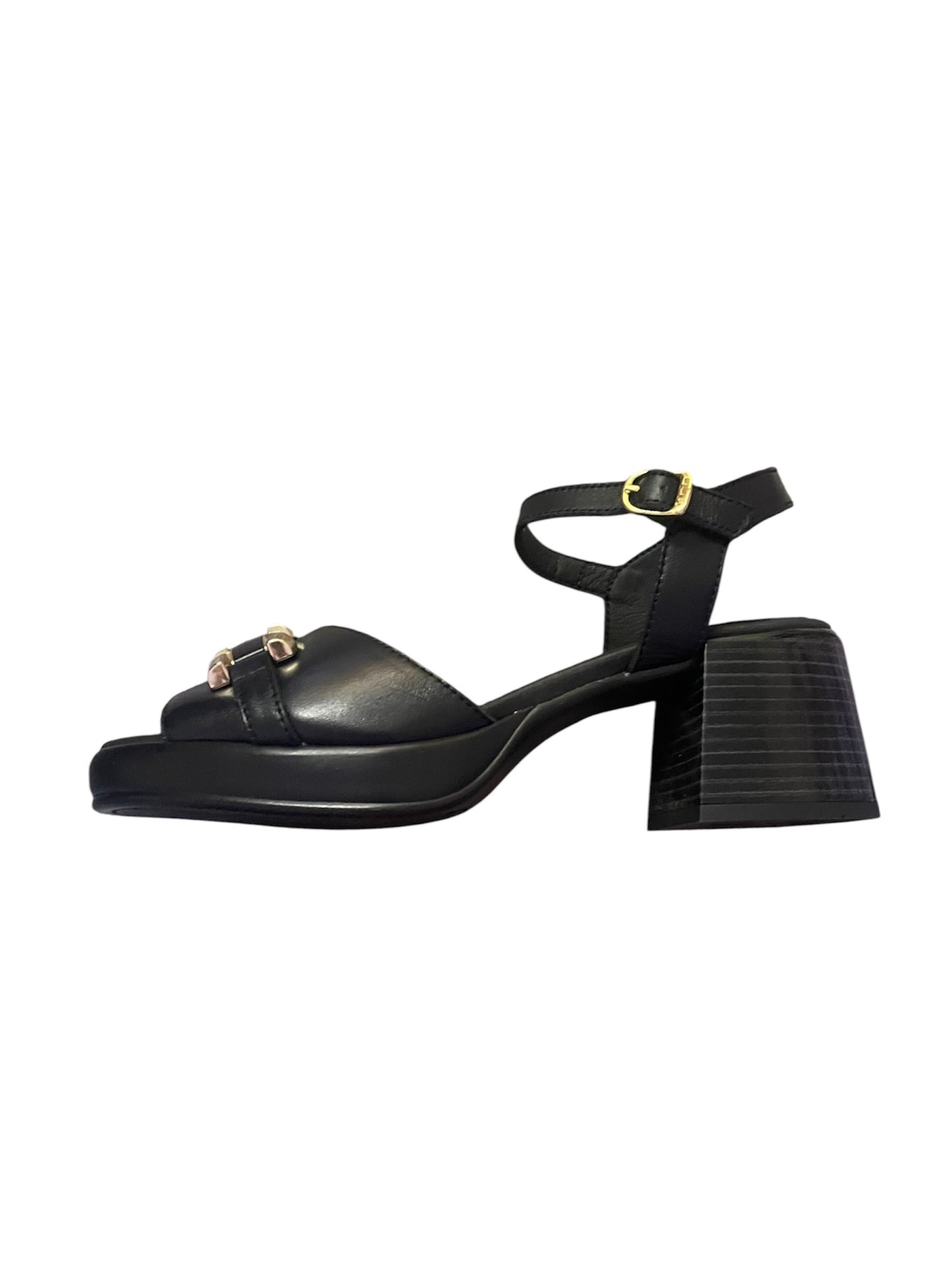 Callaghan black leather sandals
