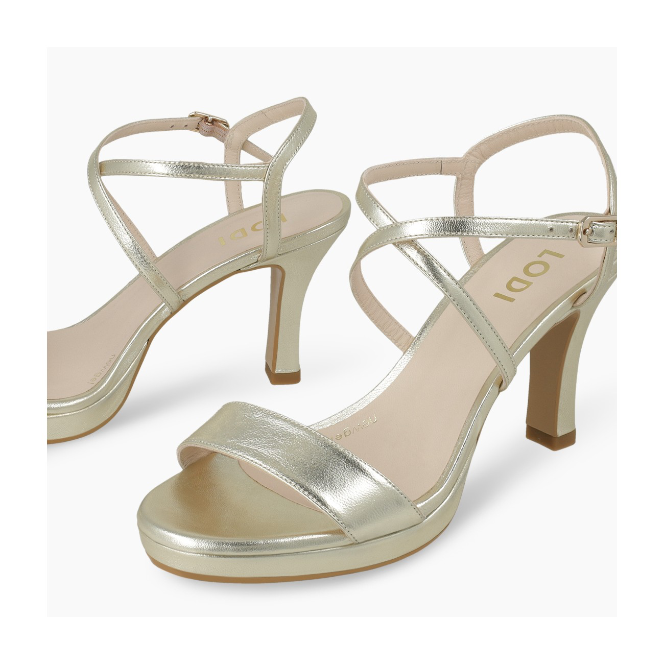 Lodi gold leather sandal