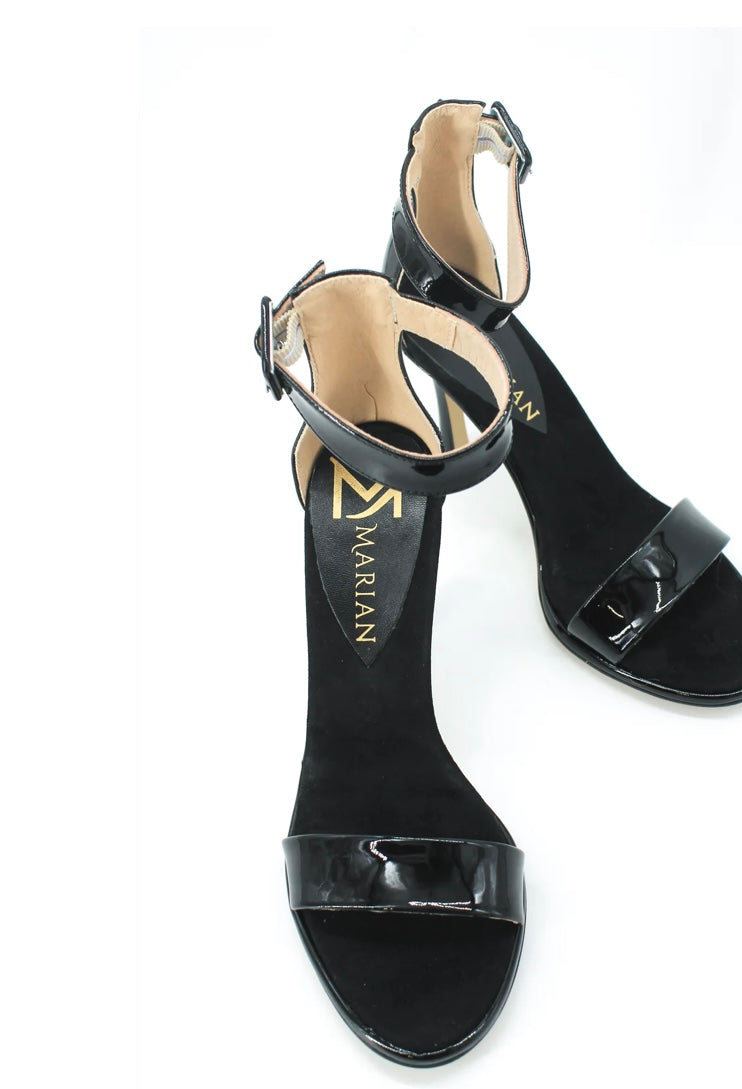 Marian black leather high heel sandals