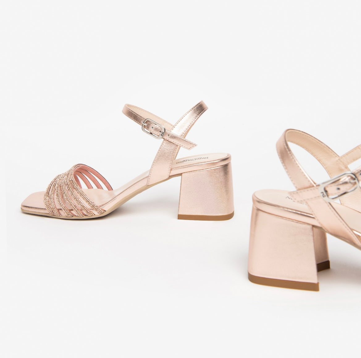 Nerogiardini rose gold leather sandals