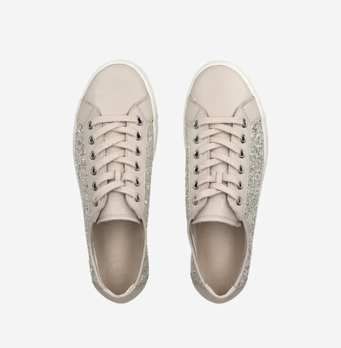 Paul green biscuit leather and gold glitter sneaker