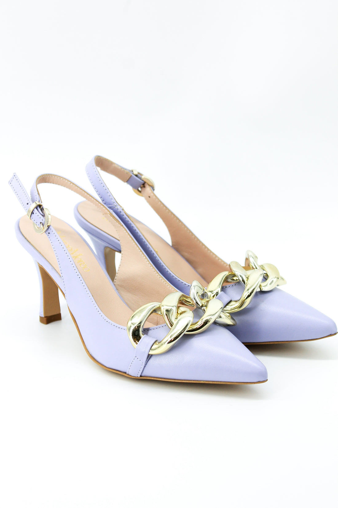 Marco Moreo lavender leather slingbacks