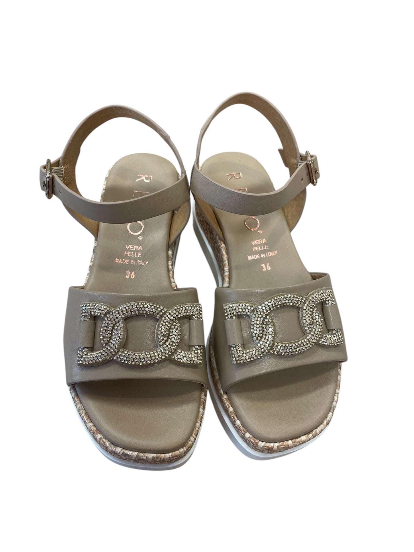 Repo beige leather platform sandals