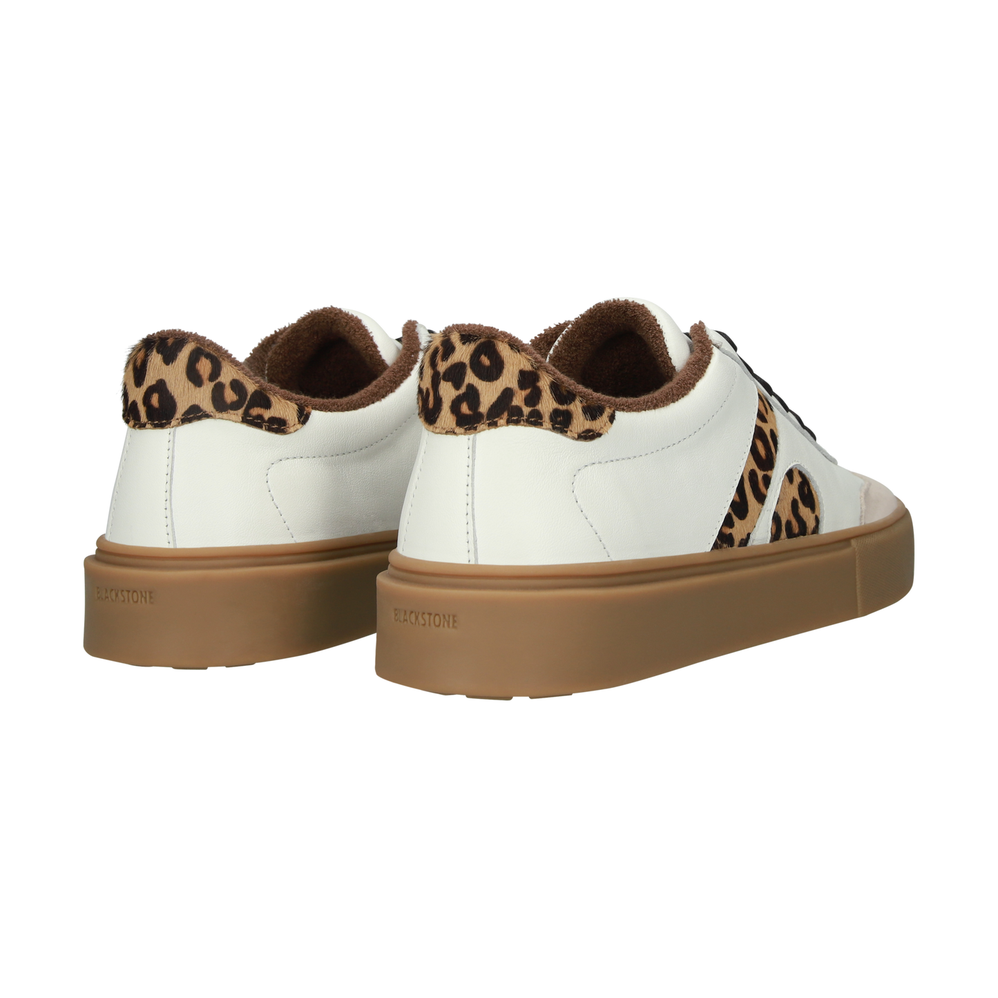 BLACKSTONE white/leopard print leather sneaker