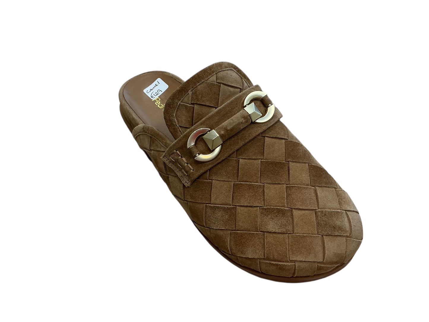 Pedro Anton camel suede leather woven mule - Melissakshoes