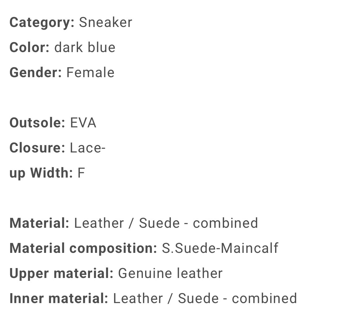 Paul Green Navy leather and suede sneakers