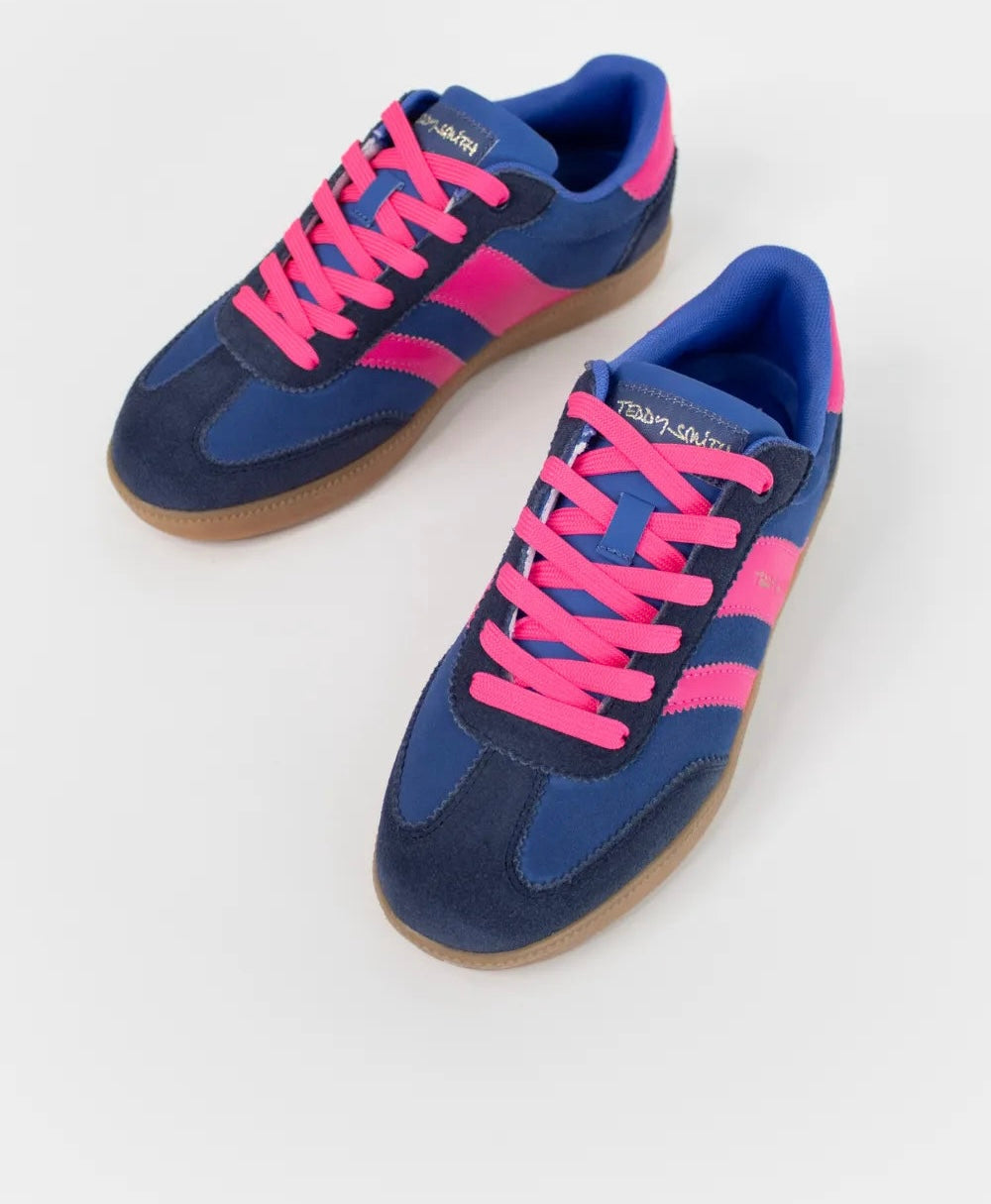Teddy Smith blue and pink retro sneakers