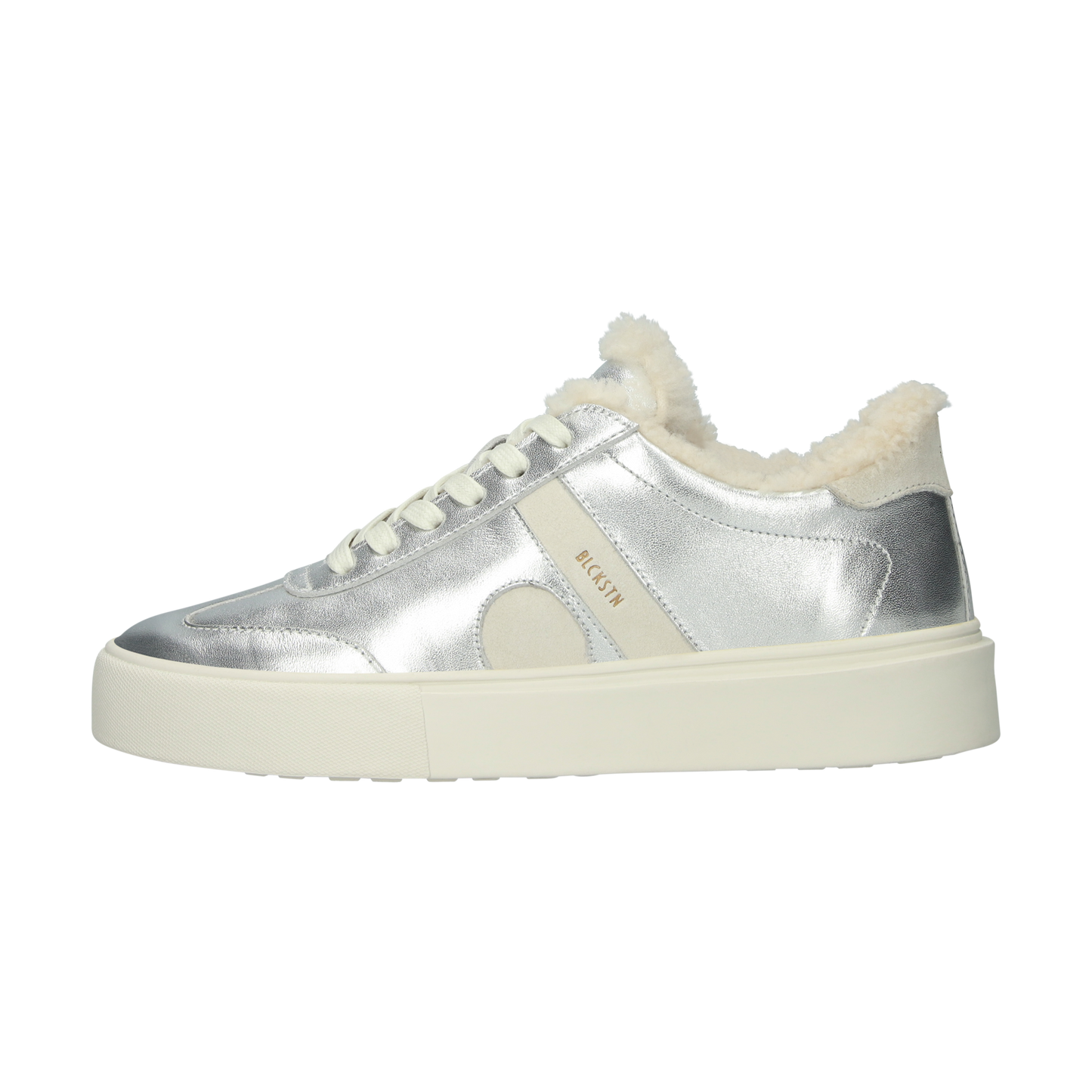 Blackstone silver leather sneakers