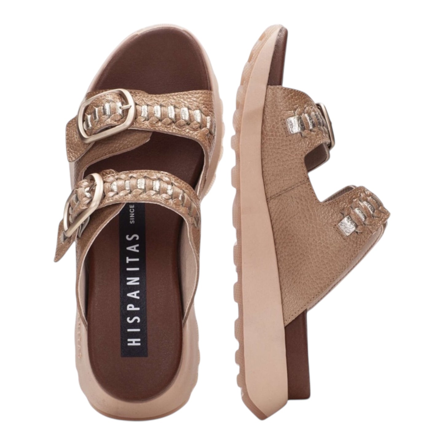 Hispanitas almond leather mules