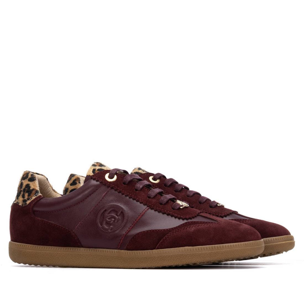 Carmela burgundy suede and leather sneakers