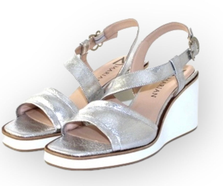 Marian silver wedge sandals