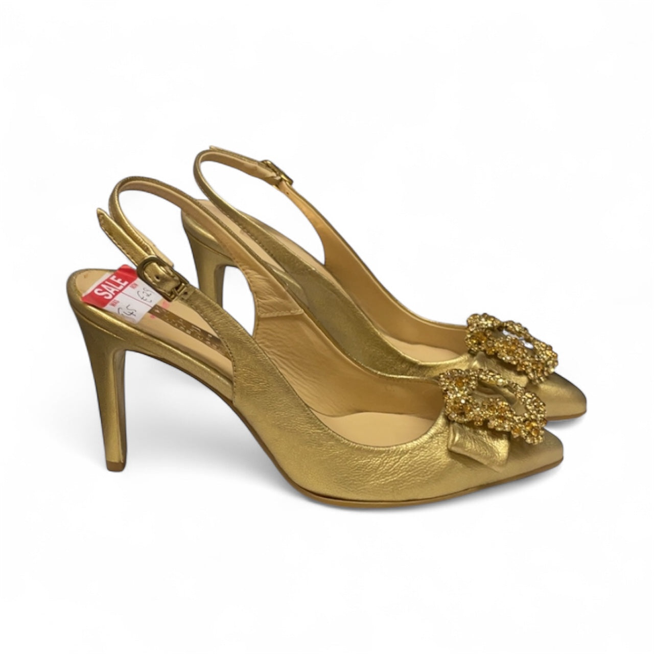 Marian gold leather slingback