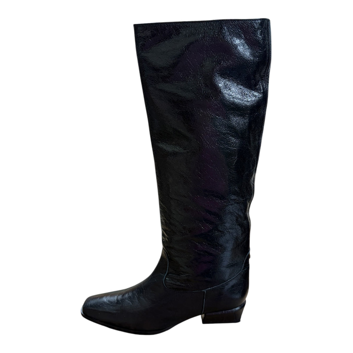 Marian black leather knee high boots
