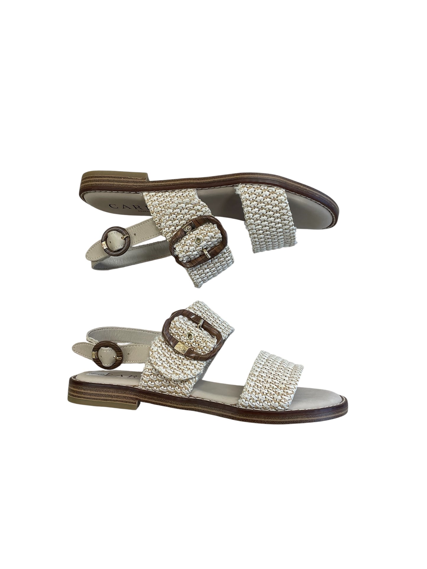 Carmela white raffia and leather sandals