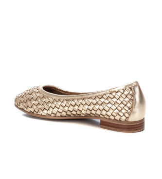 Carmela gold leather ballerina shoes