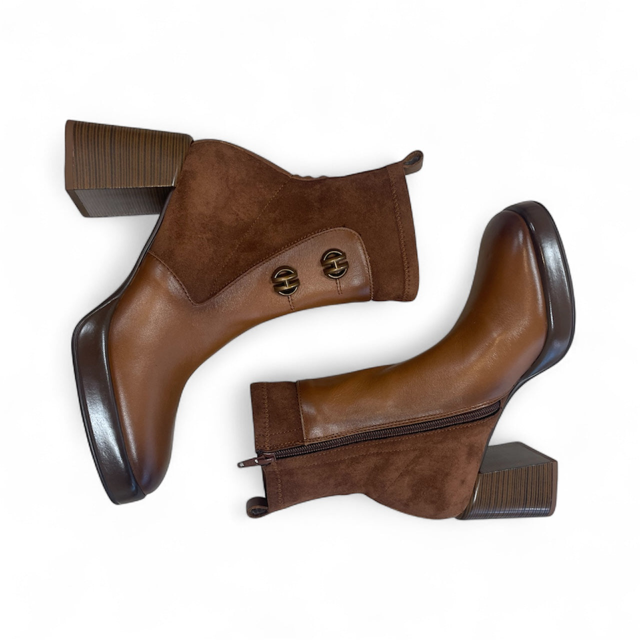 Hispanitas tan leather and suede ankle boots
