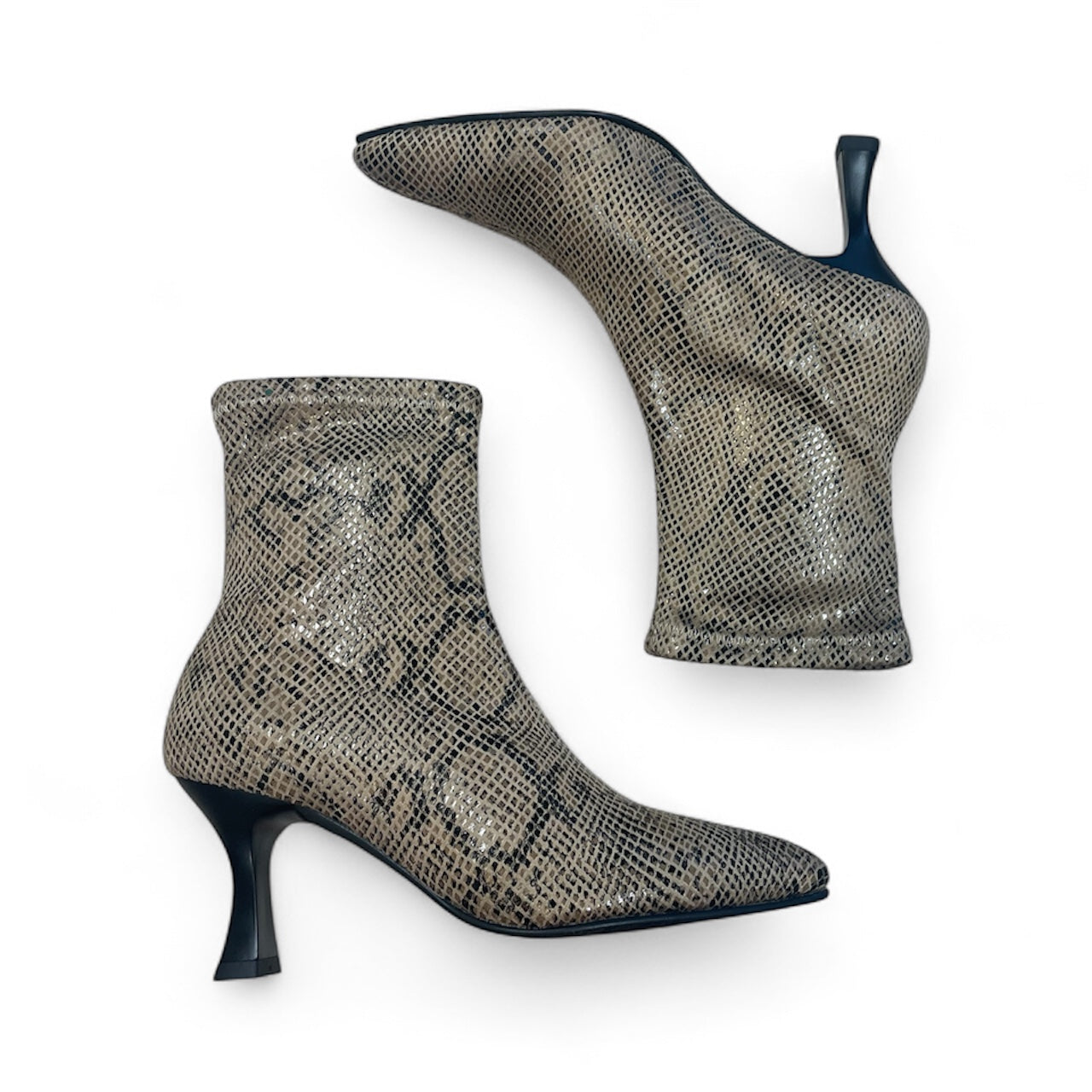 Miss Elastic snake print sock ankle boot