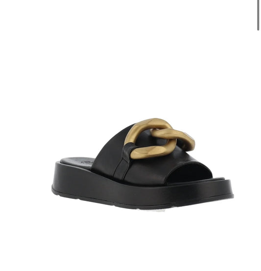 Carmela black leather sandals