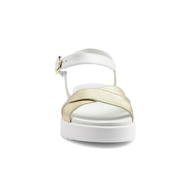 NeroGiardini white leather and gold sandals
