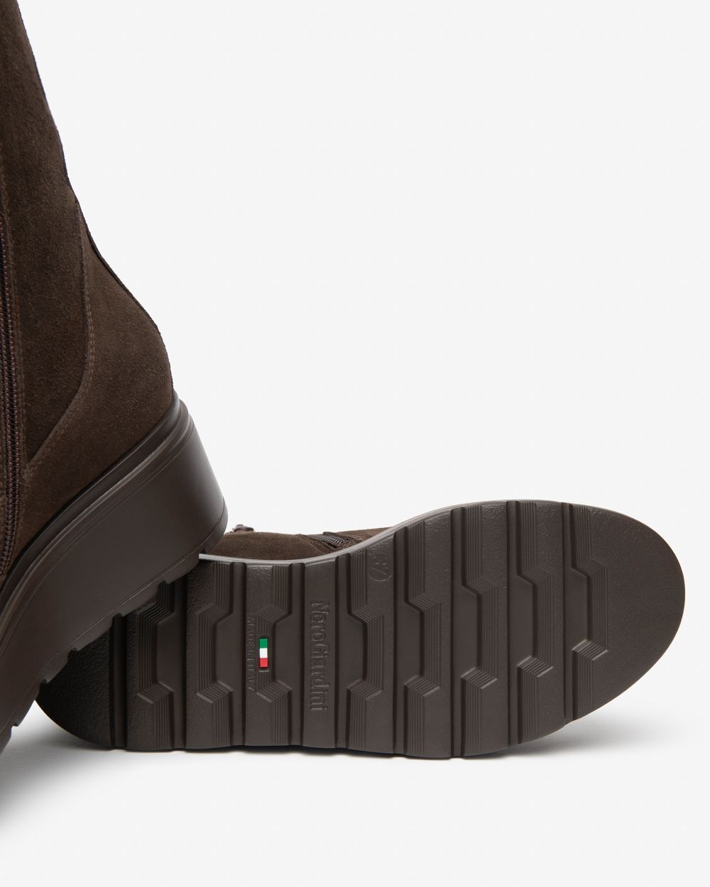 NeroGiardini brown suede wedge ankle boot