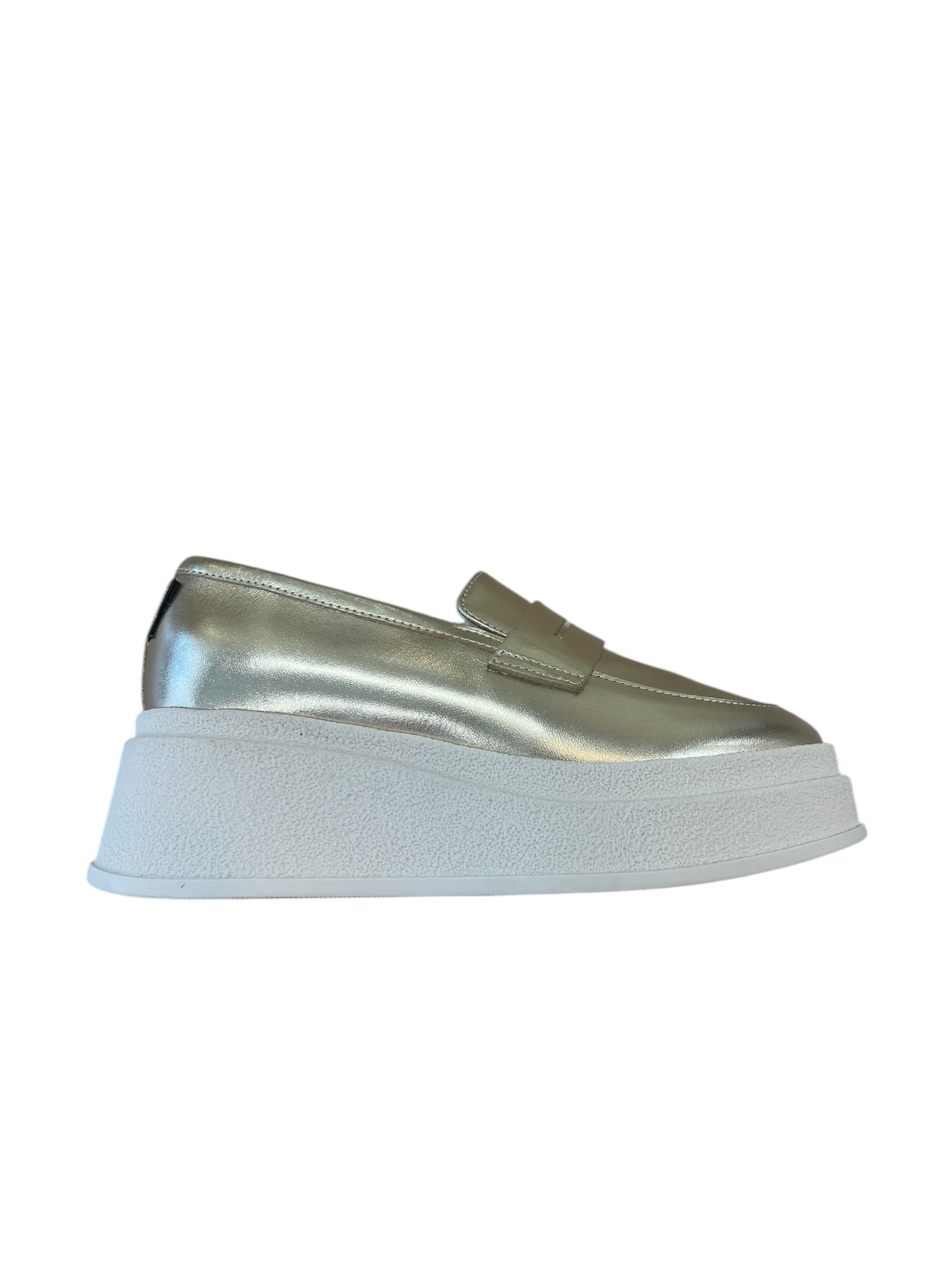 Marco moreo gold leather platform loafers
