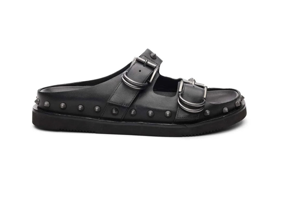 ASH black leather studded sandals